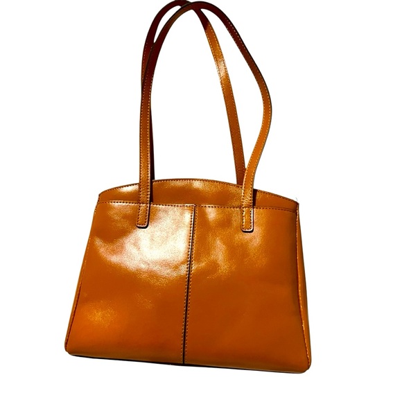 Patricia Nash Prescott Tote Shoulder Bag in hand tooled in Cognac Brown. - Picture 4 of 16